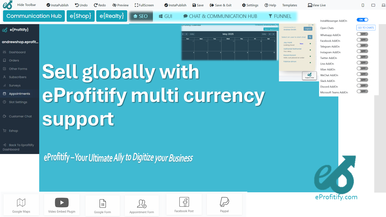 Sell globally with eProfitify multi currency support
